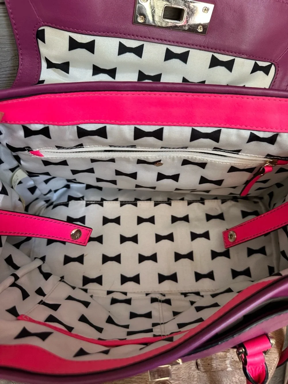 Kate Spade Joanie Catherine Street Moody Plum Purse Handbag Bright Pink Purple